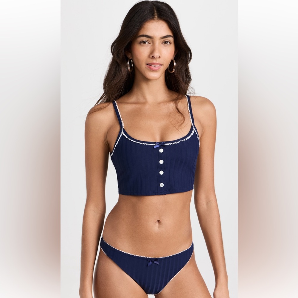 STAUD - Abby Swim Top + Brenton High Rise Bikini Bottoms